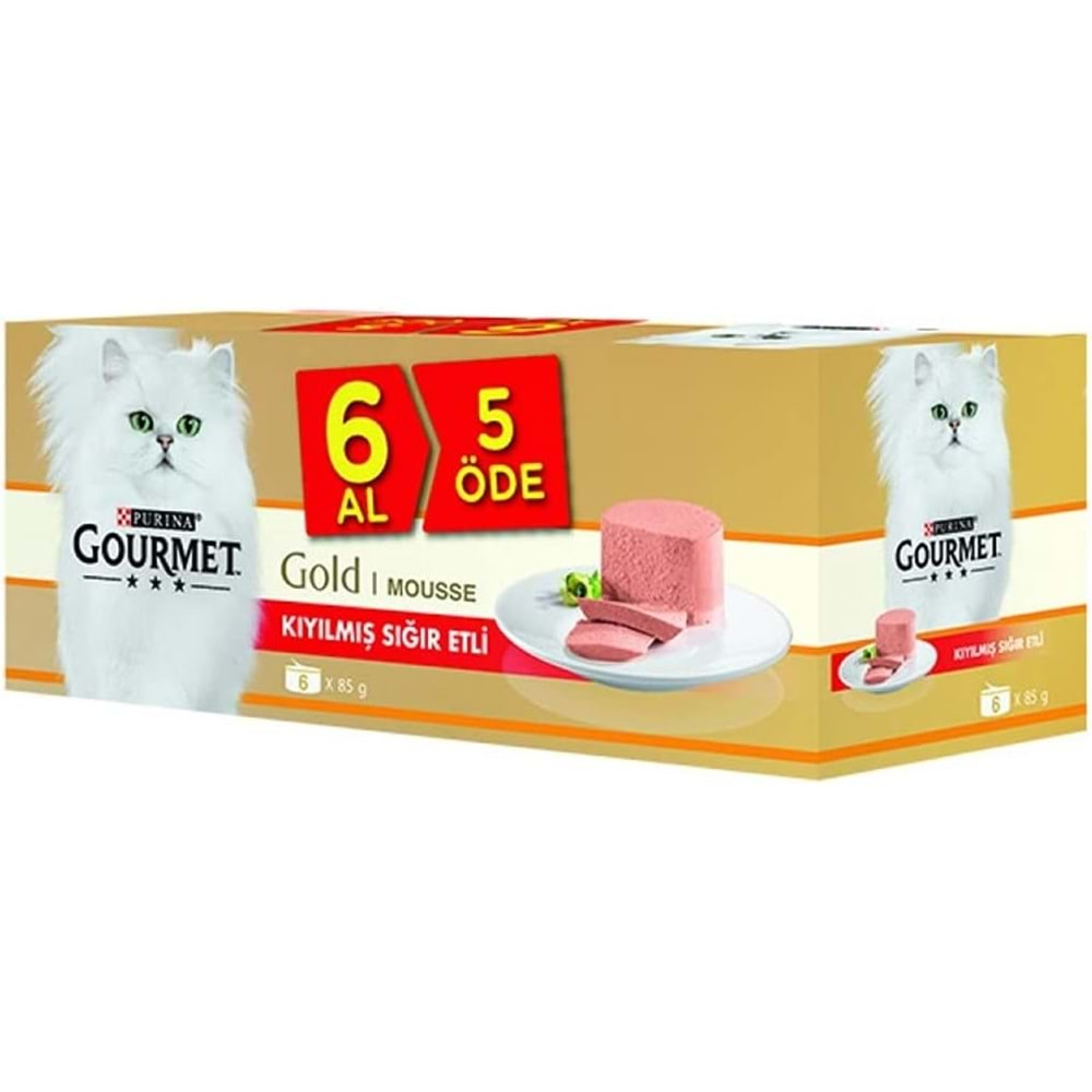 Gourmet Gold Kıyılmış Sığır Etli Kedi Konserve 85 Gr 6 AL 5 ÖDE