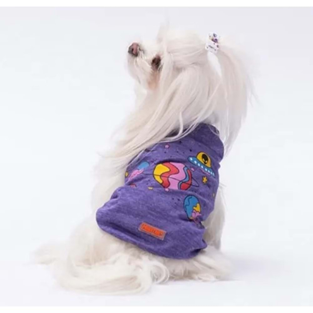 Mor Space Time Tişört