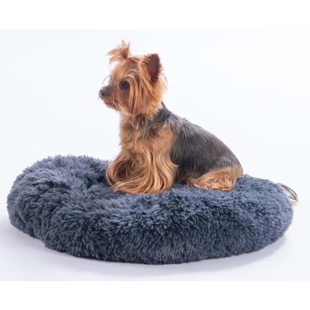 Antrasit Donut Kedi Köpek Yatağı-S