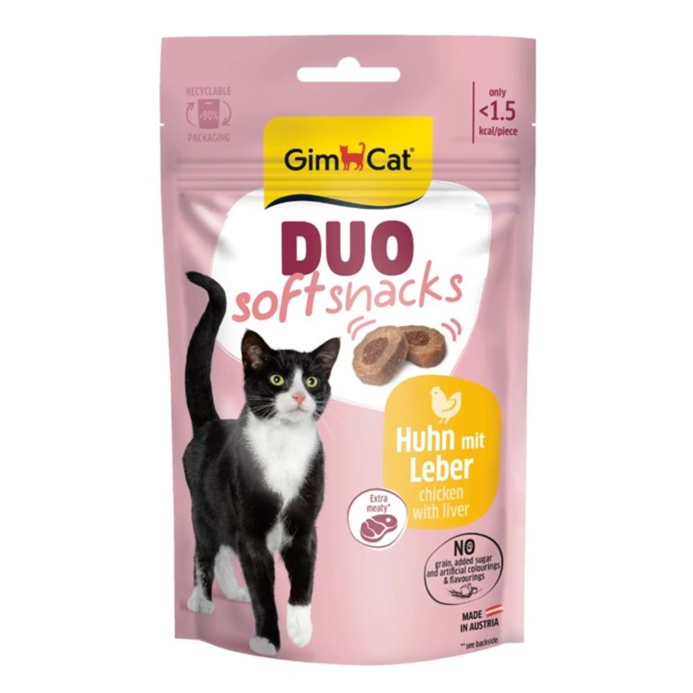 GimCat Duo Soft Snacks Chicken with Liver Kedi Ödülü 50 Gr