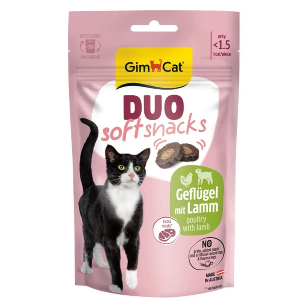 GimCat Duo Soft Snacks Poultry with Lamb Kedi Ödülü 50 Gr