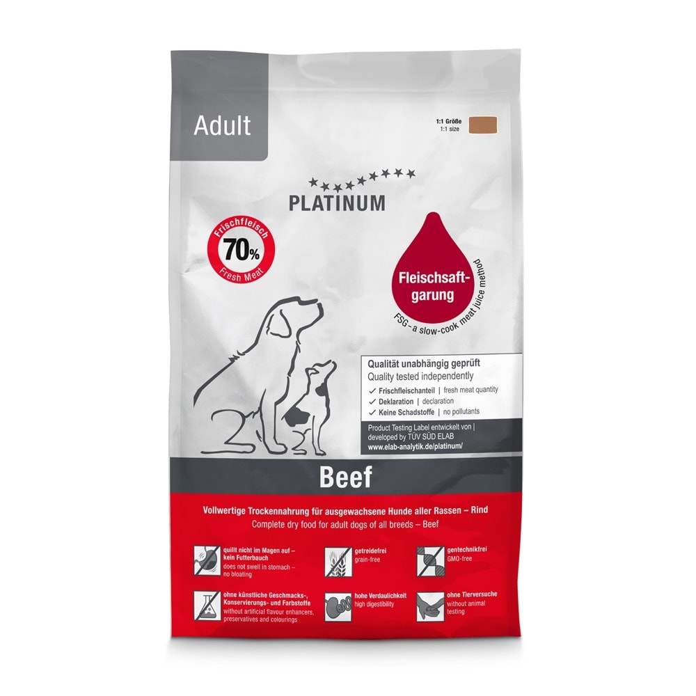 Platinum Sığır Etli Yetişkin Köpek Maması 5kg