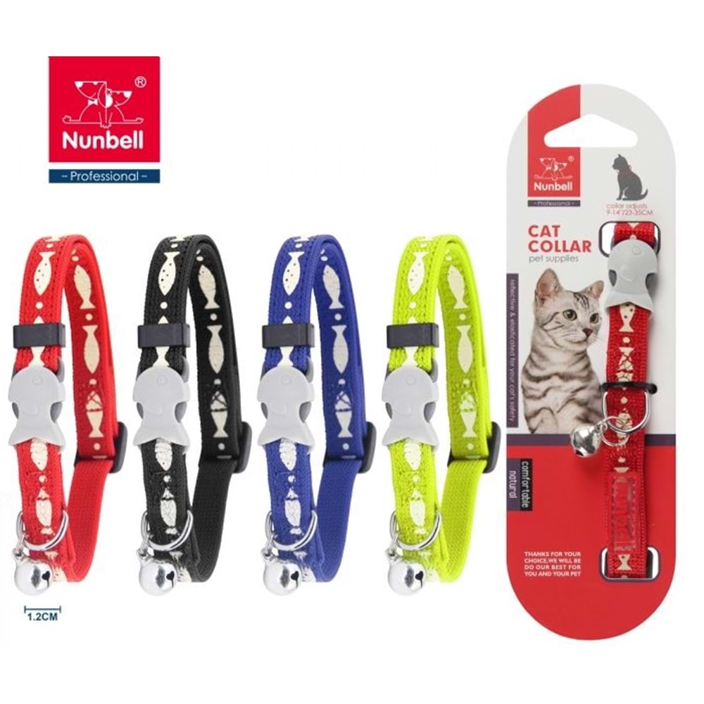 Nunbell Kedi Boyun Tasması Balık Desnli
