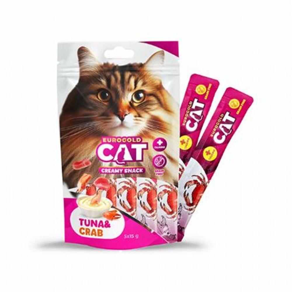 EuroGold Cat Sıvı Kedi Ödülü Ton - Yengeç 5x15Gr