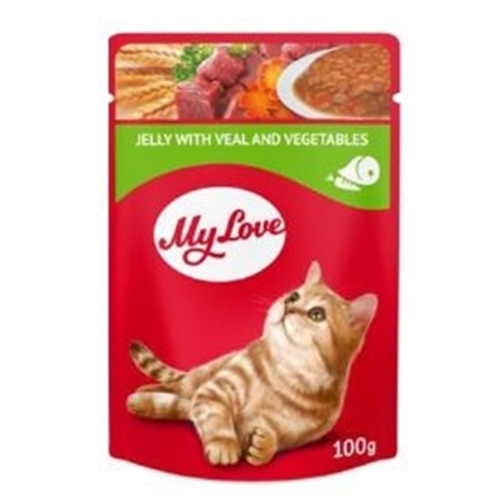 My Love Jöle İçinde Dana Etli Ve Sebzeli Pouch Kedi Maması 100 gr