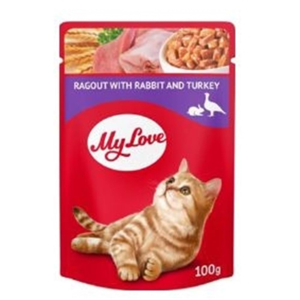 My Love Tavşanlı Ve Hindi Etli Yahni Pouch Kedi Maması 100 gr