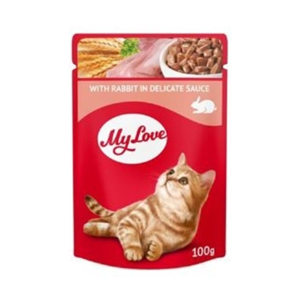 My Love Sos İçinde Tavşan Etli Pouch Kedi Maması 100 gr