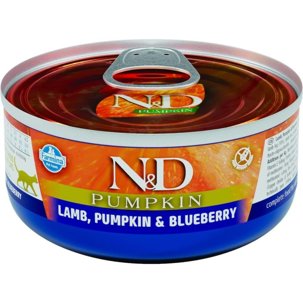 N&D Pumpkın Kedi Konserve Kuzu, Balkabağı&Yaban Mersini 70 gr