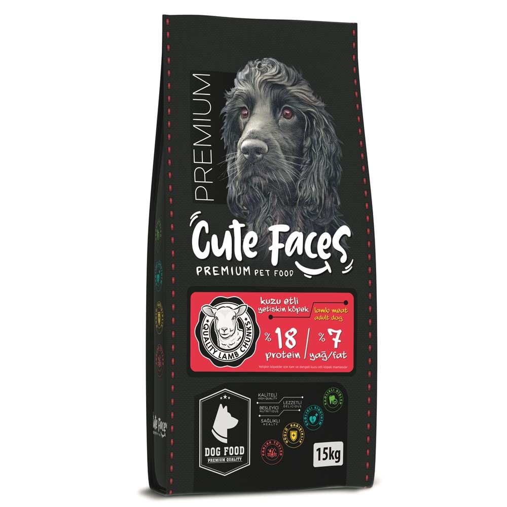 Cute Faces Premium Adult Dog 18/7 Lamb Meat 15 kg