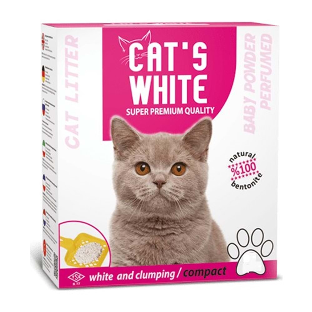 Cat'S White Premium Pudra Kokulu Topaklaşan Kedi Kumu 6 L