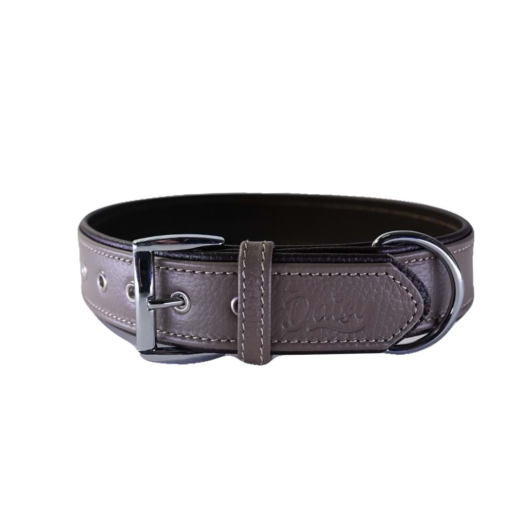Daisy Flotter Deri Köpek Tasması XS-2cm Toprak-Kahve