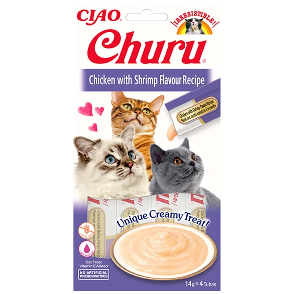 Churu Cream Tavuklu ve Karidesli Kedi Ödül Kreması 4x14 GR.