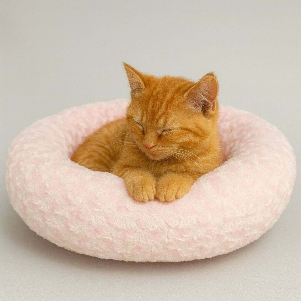 Simit Yatak Peluş Şeker Pembe 55*55