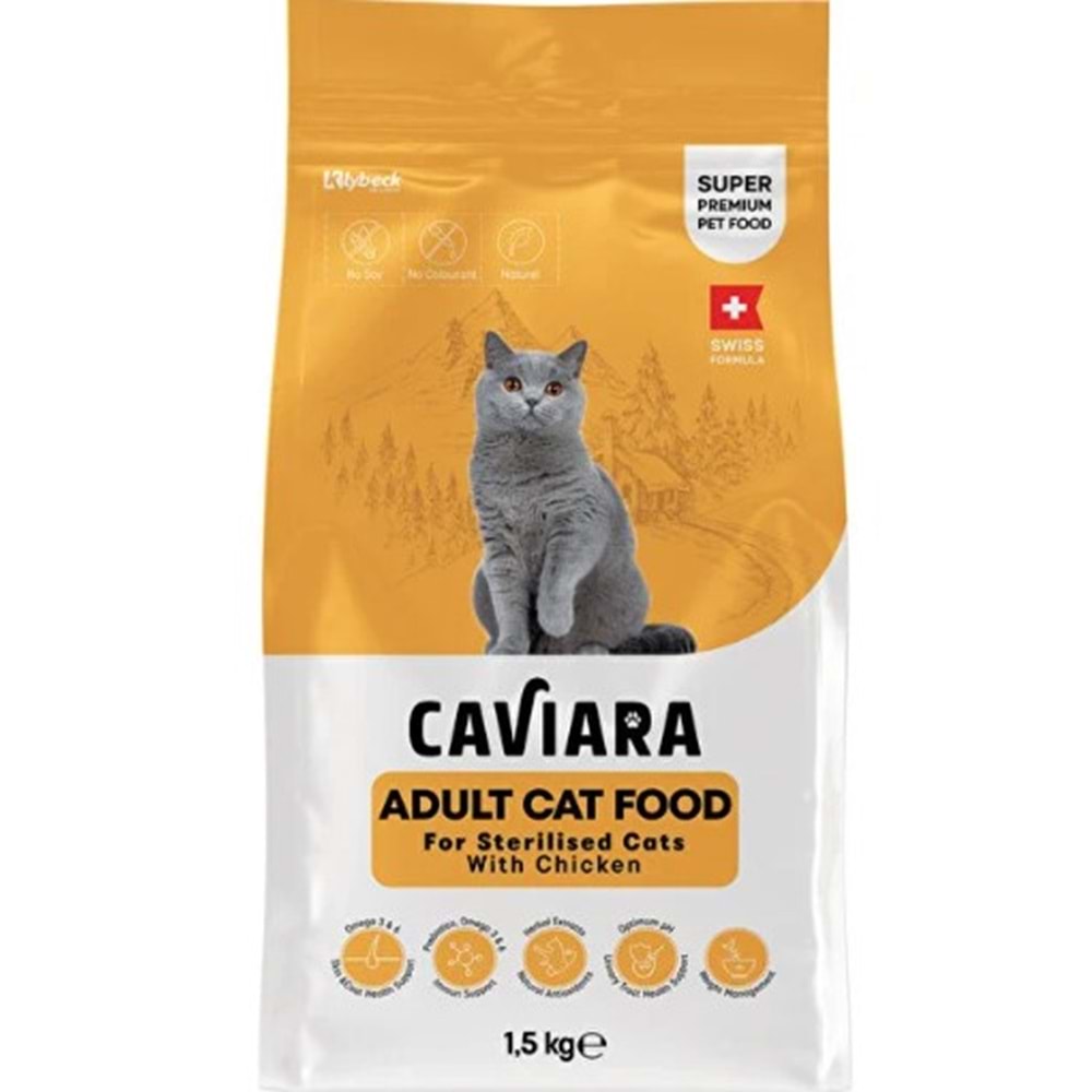 Caviara Tavuklu Yetişkin Kısır Kedi Maması 1,5 Kg