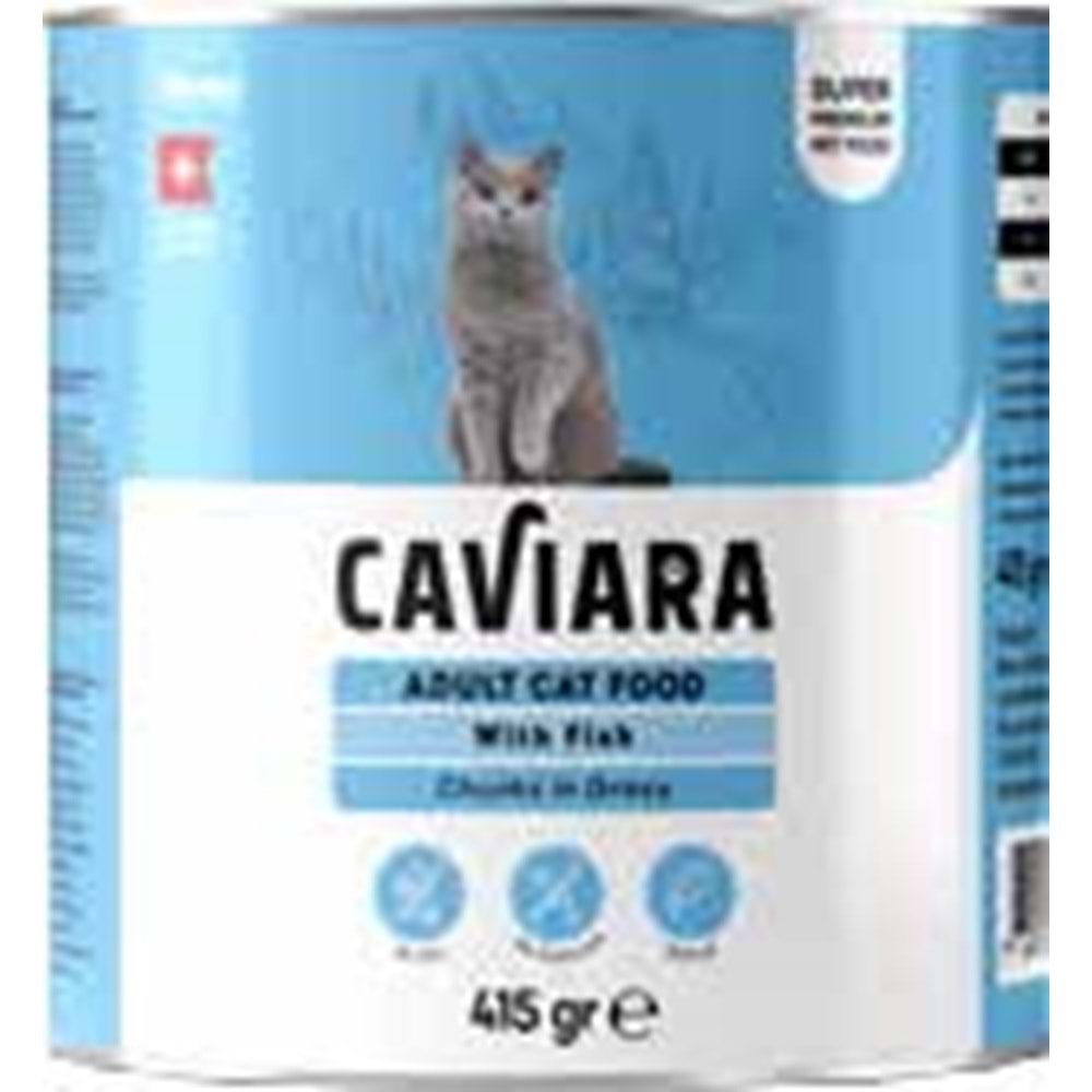 Caviara Sos İçinde Et Parçacıklı Tavuklu Yetişkin Kedi Maması Konservesi 415 gr