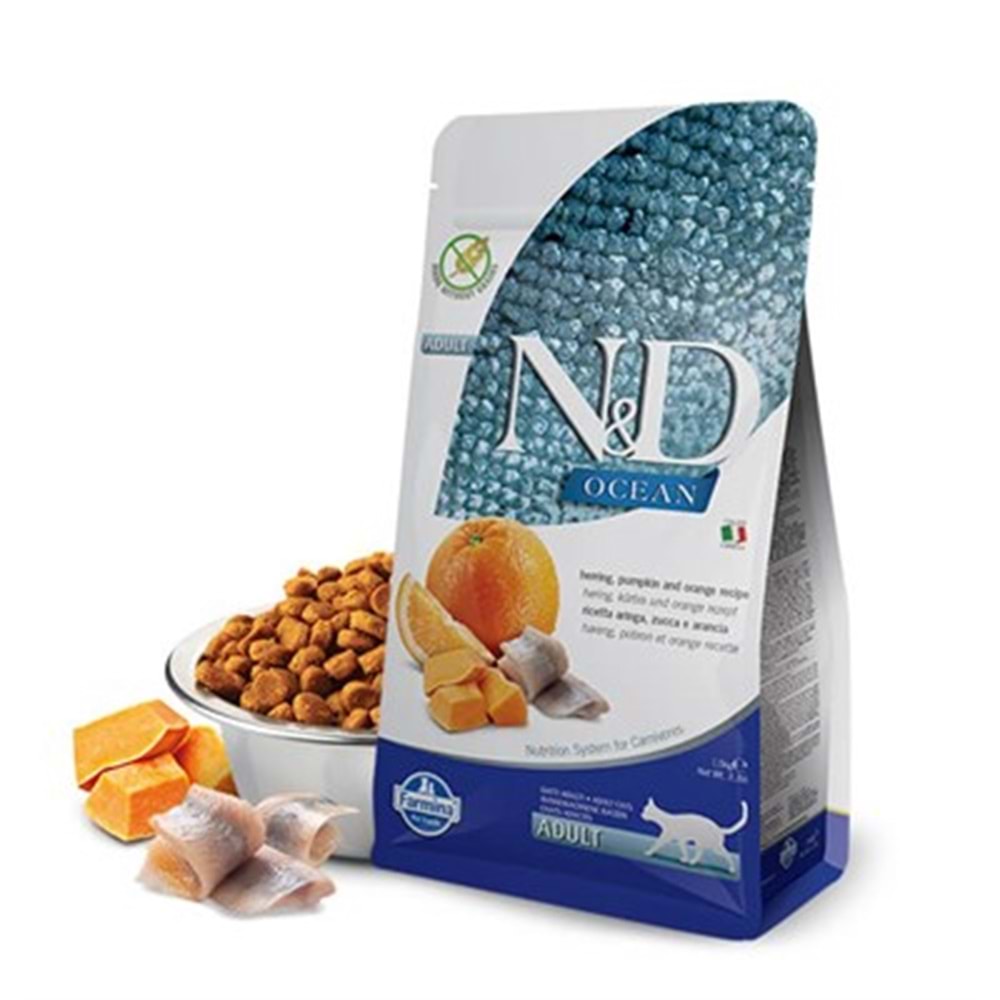 N&D Ocean Ringa Balığı, Pumpkın&Portakal 1,5Kg