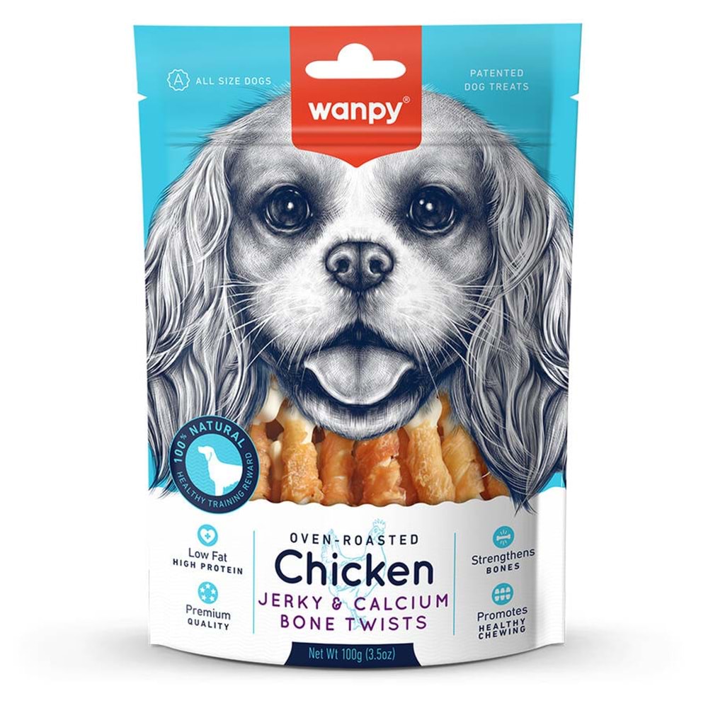 Wanpy Kalsiyumlu Gerçek Tavuk Sargı Köpek Ödülü 100 Gr