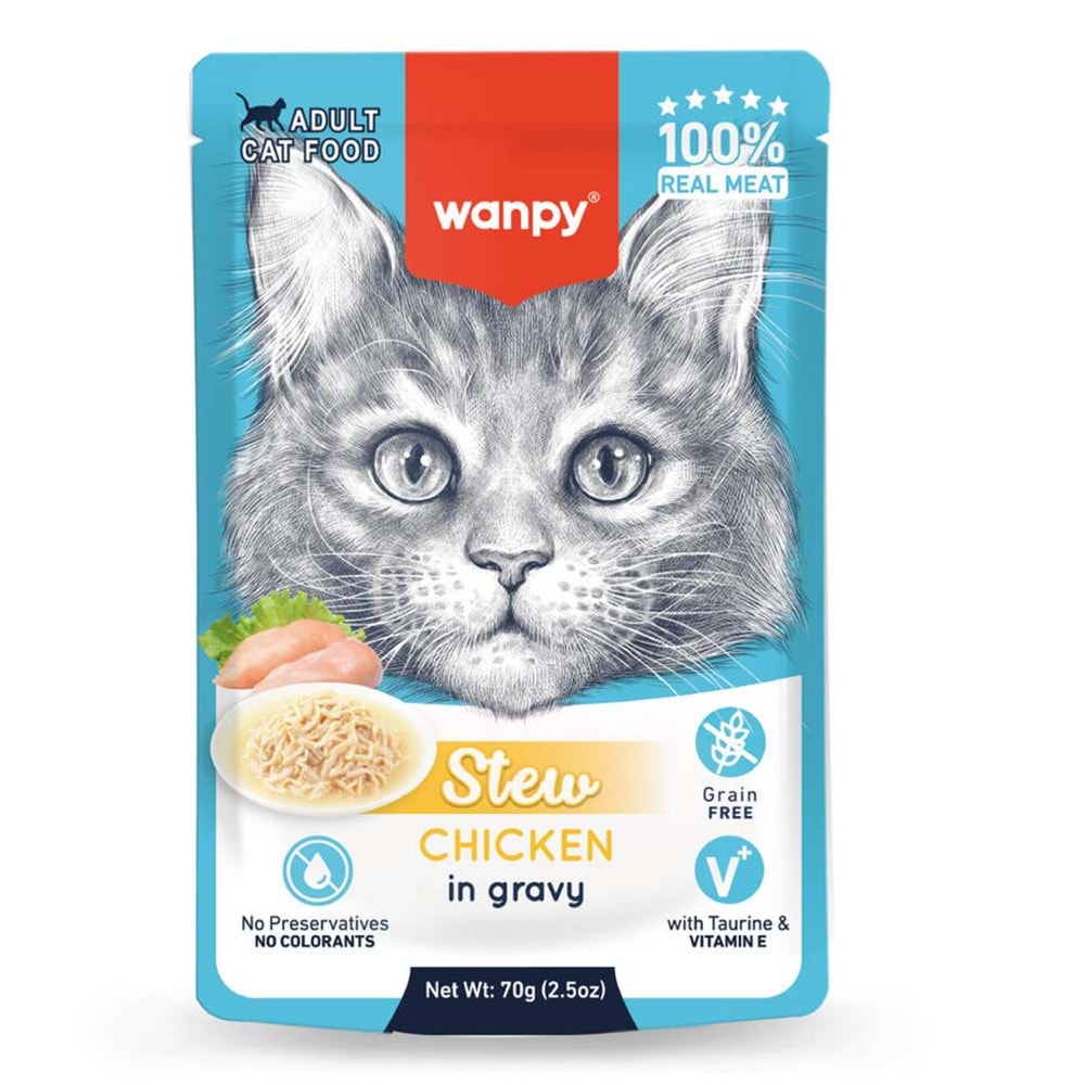 Wanpy 70G Pouch Tavuklu Yaş Kedi Maması
