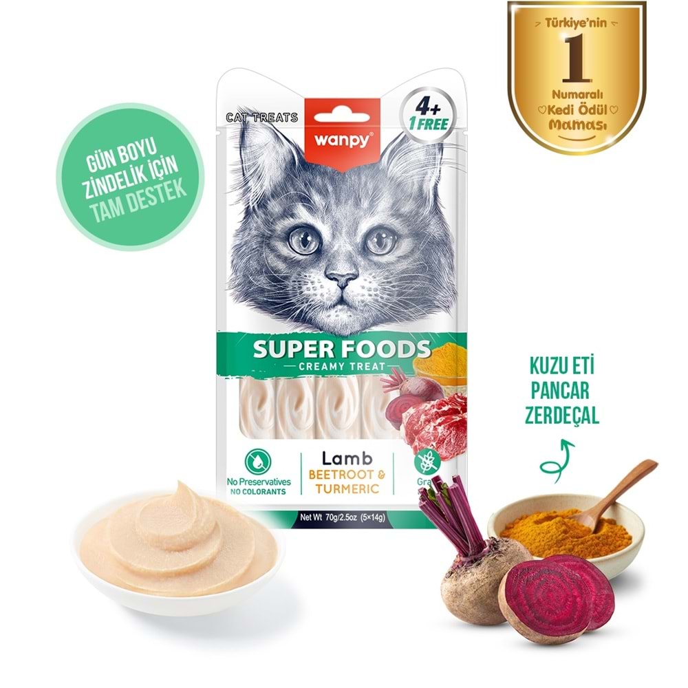 Wanpy Superfood Kuzulu Pancar&Zerdeçallı Krema Ödülü 5X14 Gr