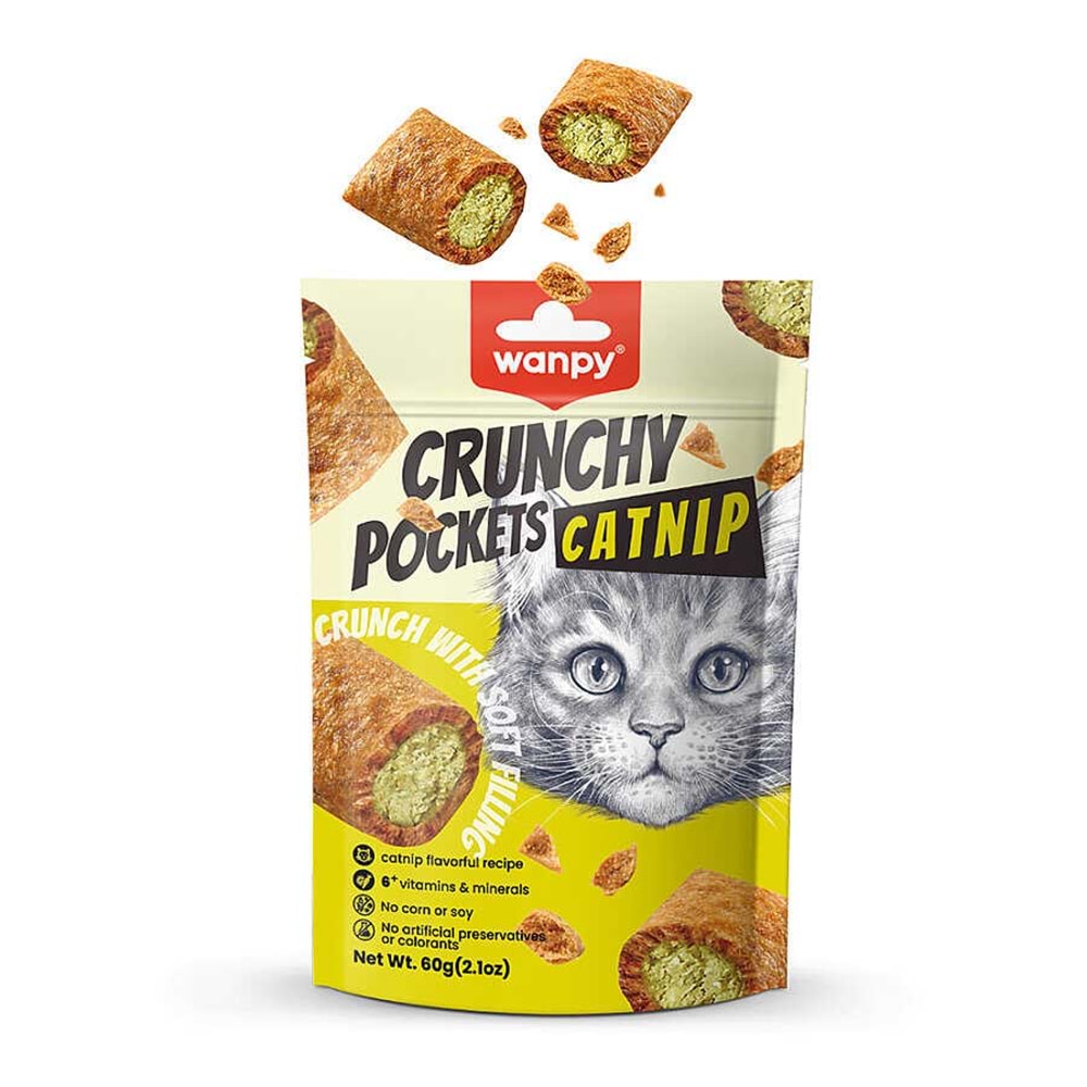 Wanpy Kedi Crunch Ödül Catnipli & Tavuklu 60 Gr