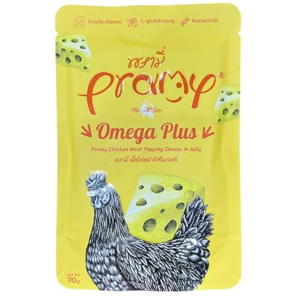 Pramy Jöle İçinde Tavuklu Ve Peynirli Yetişkin Kedi Maması 70G