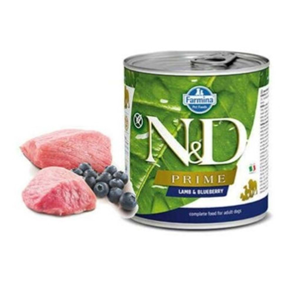 N&D Prıme Lamb & Blueberry - Kuzu & Yaban Mersini Köpek Konserve 285 Gr