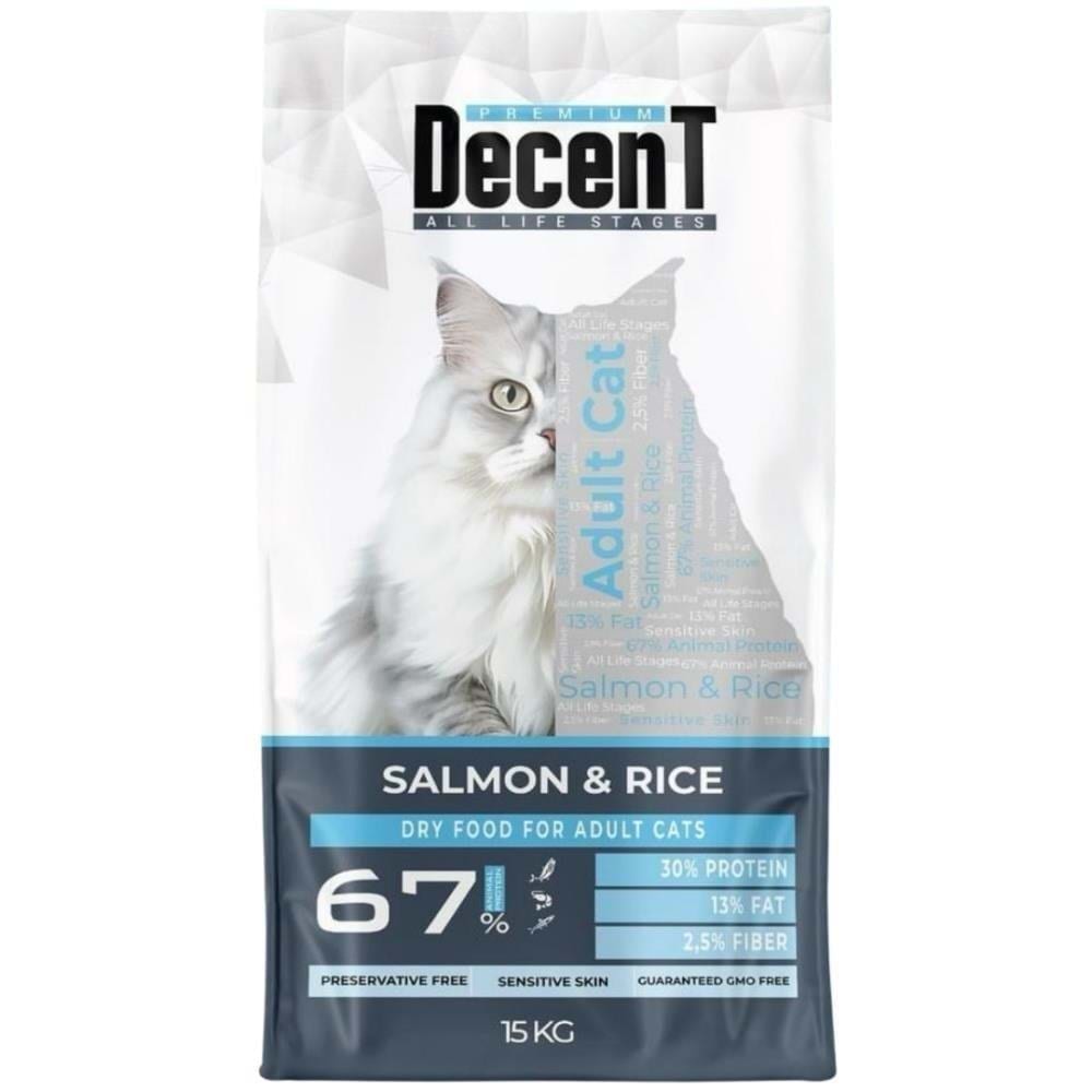 Decent Somonlu Sensitive Yetişkin Kedi Maması 15Kg