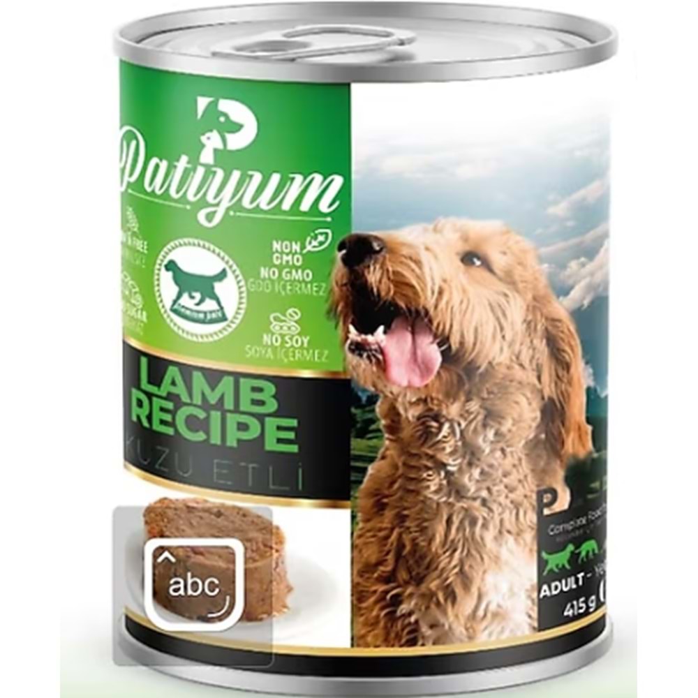 Patiyum Pate Kuzu Etli Yetişkin Köpek Konservesi 400 Gr