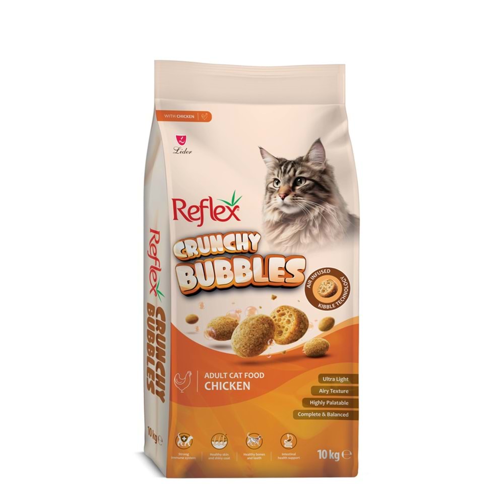 Reflex Crunchy Bubbles Tavuklu Yetişkin Kedi Maması 10 kg