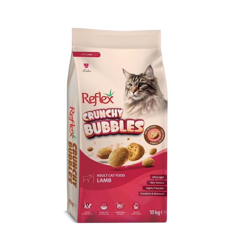 Reflex Crunchy Bubbles Kuzu Etli Yetişkin Kedi Maması 10 Kg