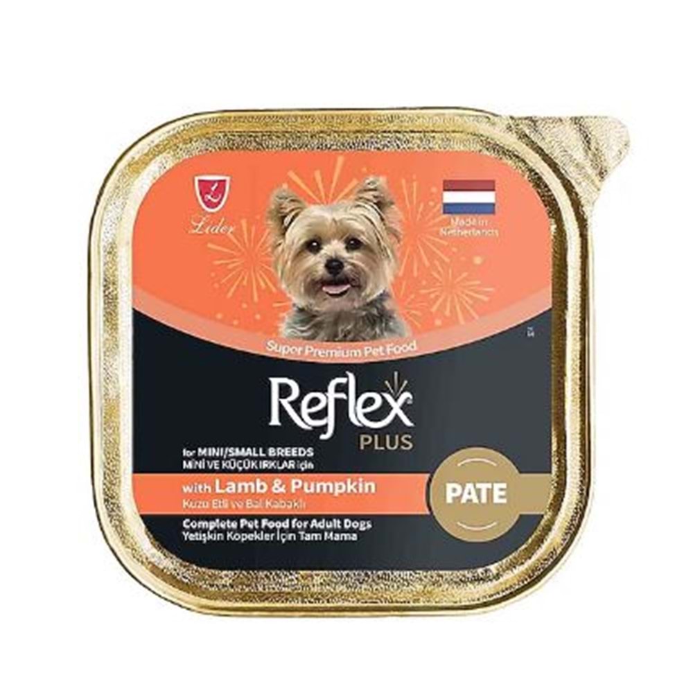 Reflex Plus Pate Kuzu Etli Ve Bal Kabaklı Mini Ve Küçük Irklar İçin Yetişkin Köpek Maması 85 G