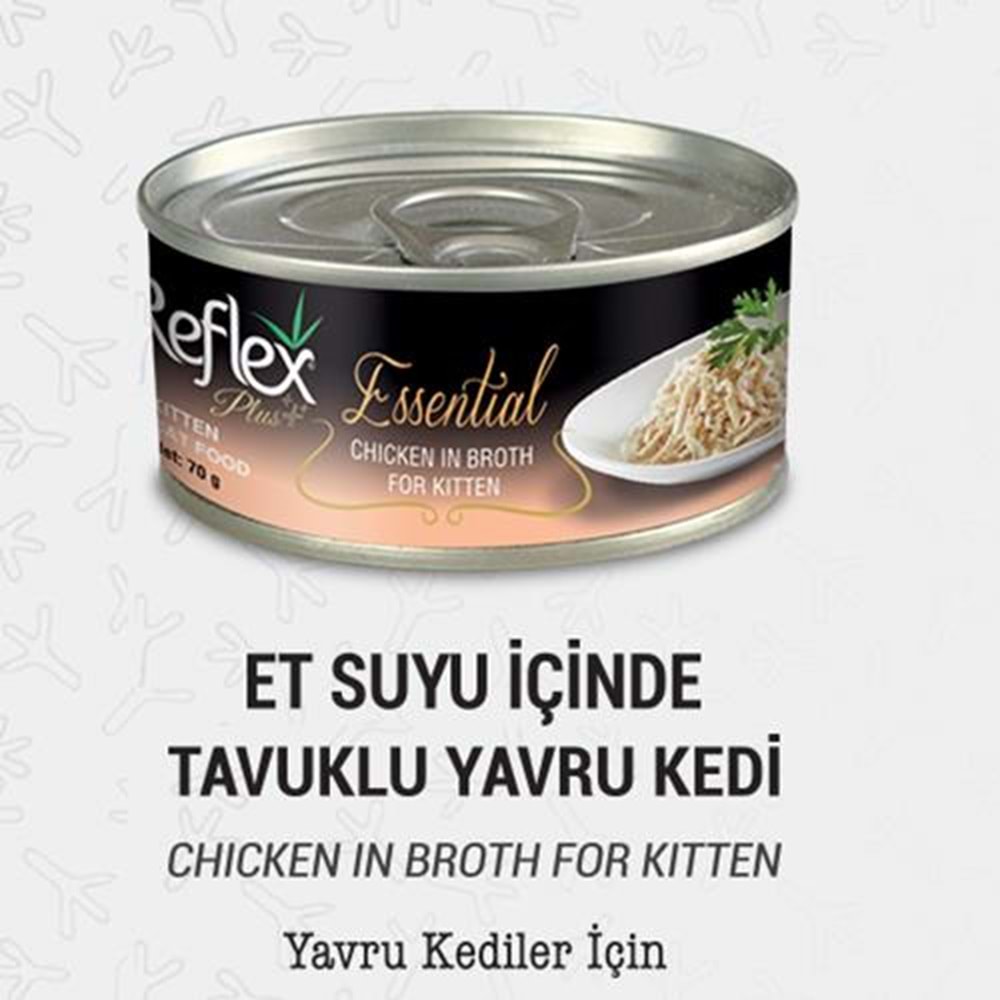 Reflex Plus+ Essential Et Suyu İçinde Tavuklu Yavru Kedi Konservesi 70Gr