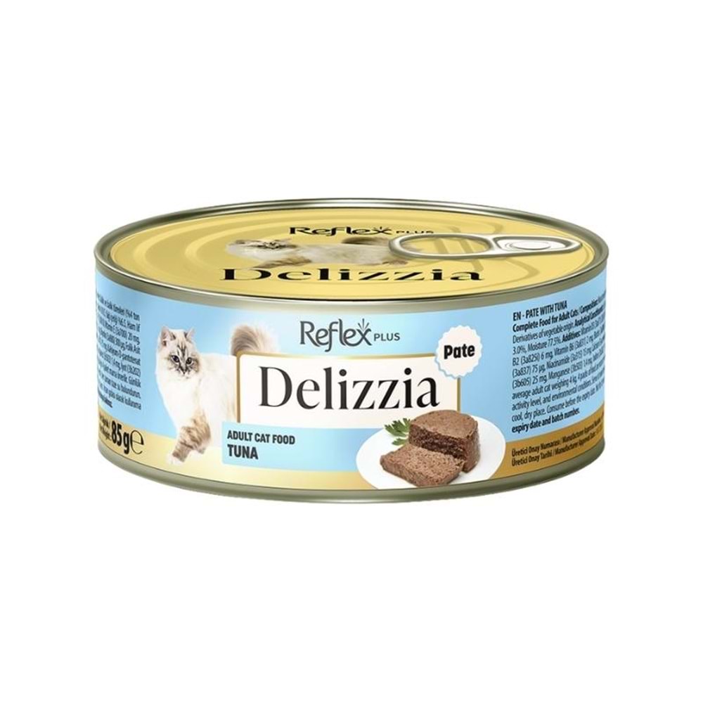 DELIZZIA KIYILMIŞ TON BALIKLI YETİŞKİN KEDİ MAMASI 85GR