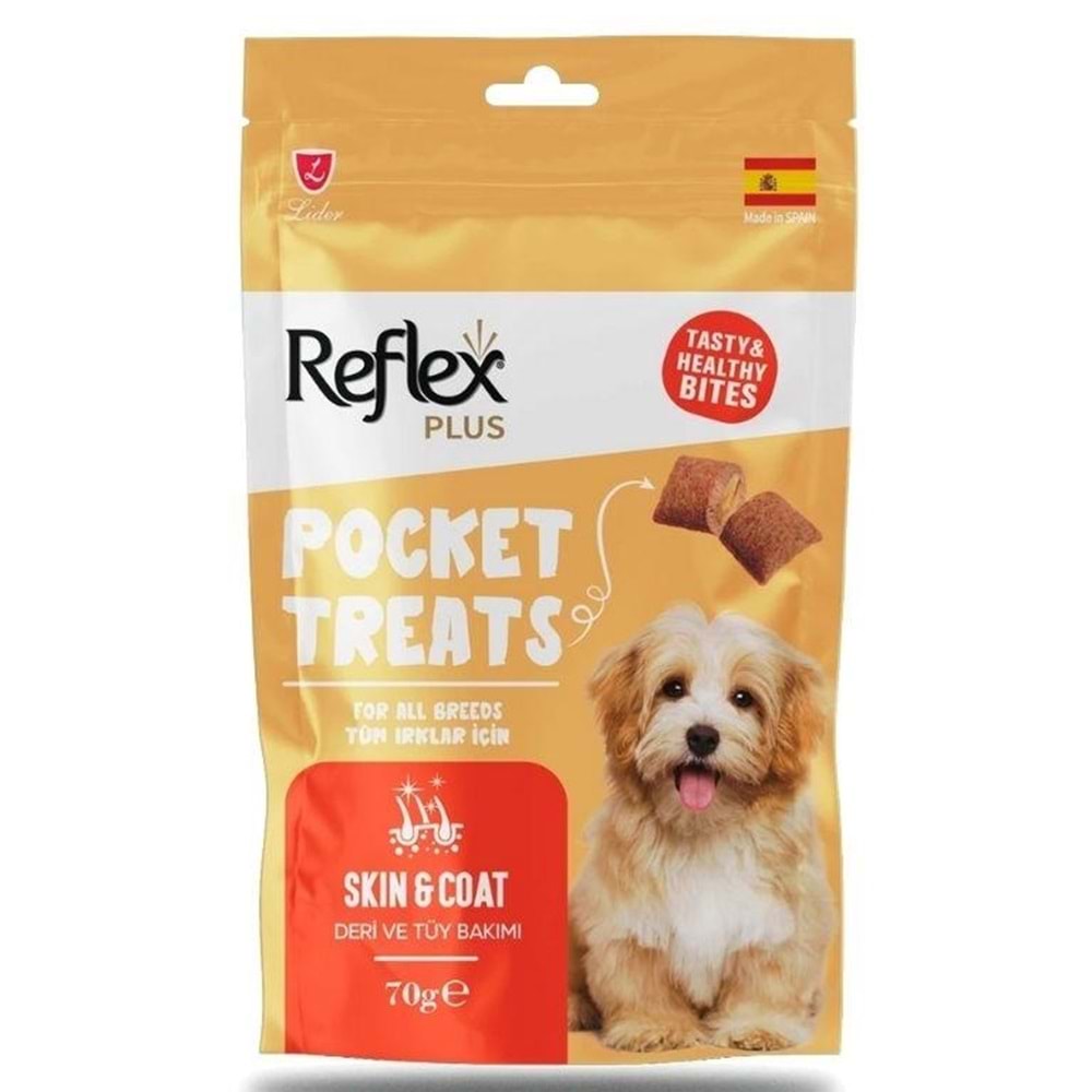 Reflex Plus Pocket Treats Deri ve Tüy Sağlığı İçin Köpek Ödül Maması 70 Gr