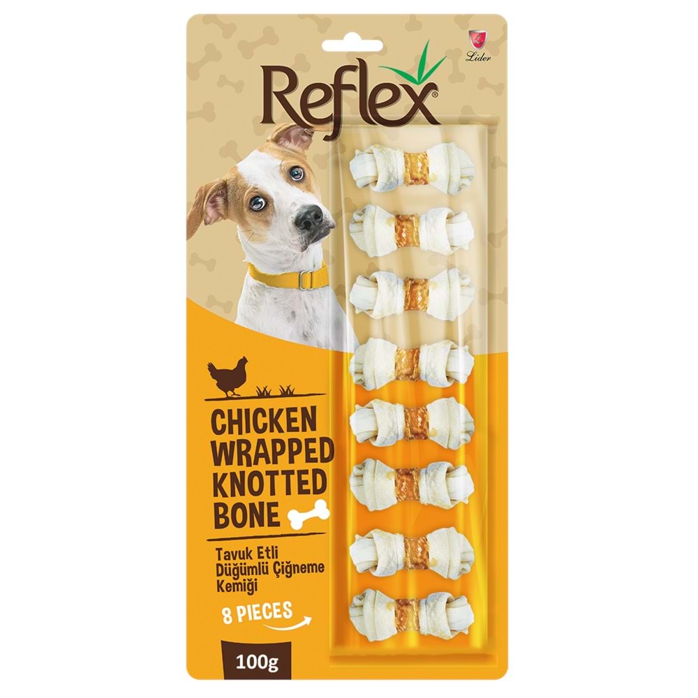 Reflex Tavuk Etli Düğümlü Kemik 8Li 100 Gr