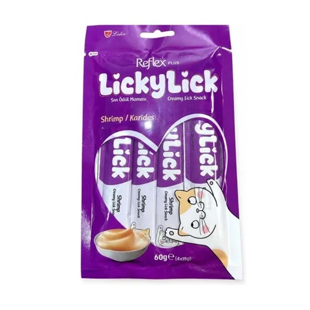 Reflex Plus Lickylick Karidesli Kedi Sıvı Ödül Maması 4x15 gr