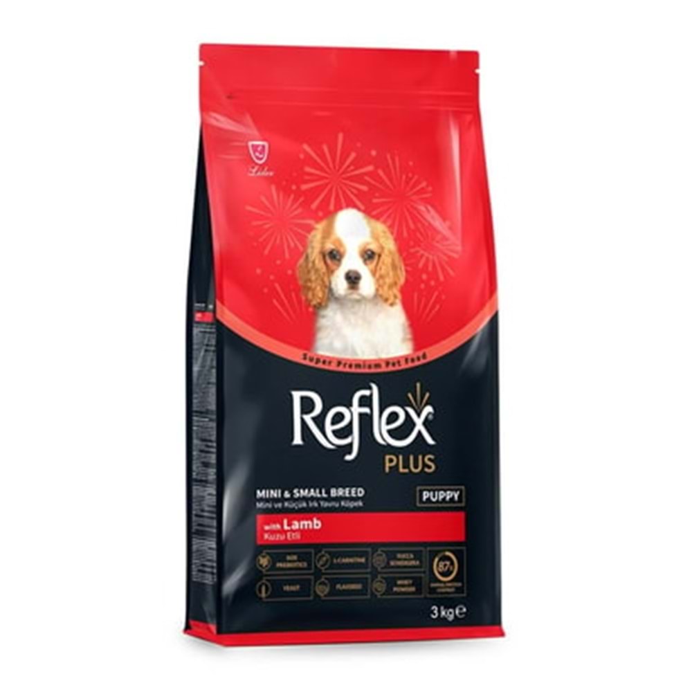 Reflex Plus Kuzu Etli Mini ve Küçük Irk Yavru Köpek Maması 3 Kg