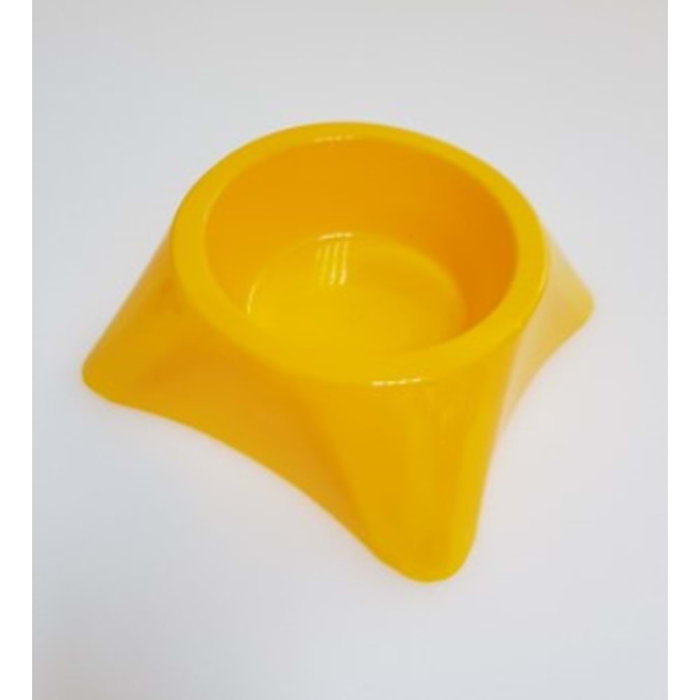 Renkli Yuvarlak Mama Kabı Tekli Plastik Büyük
