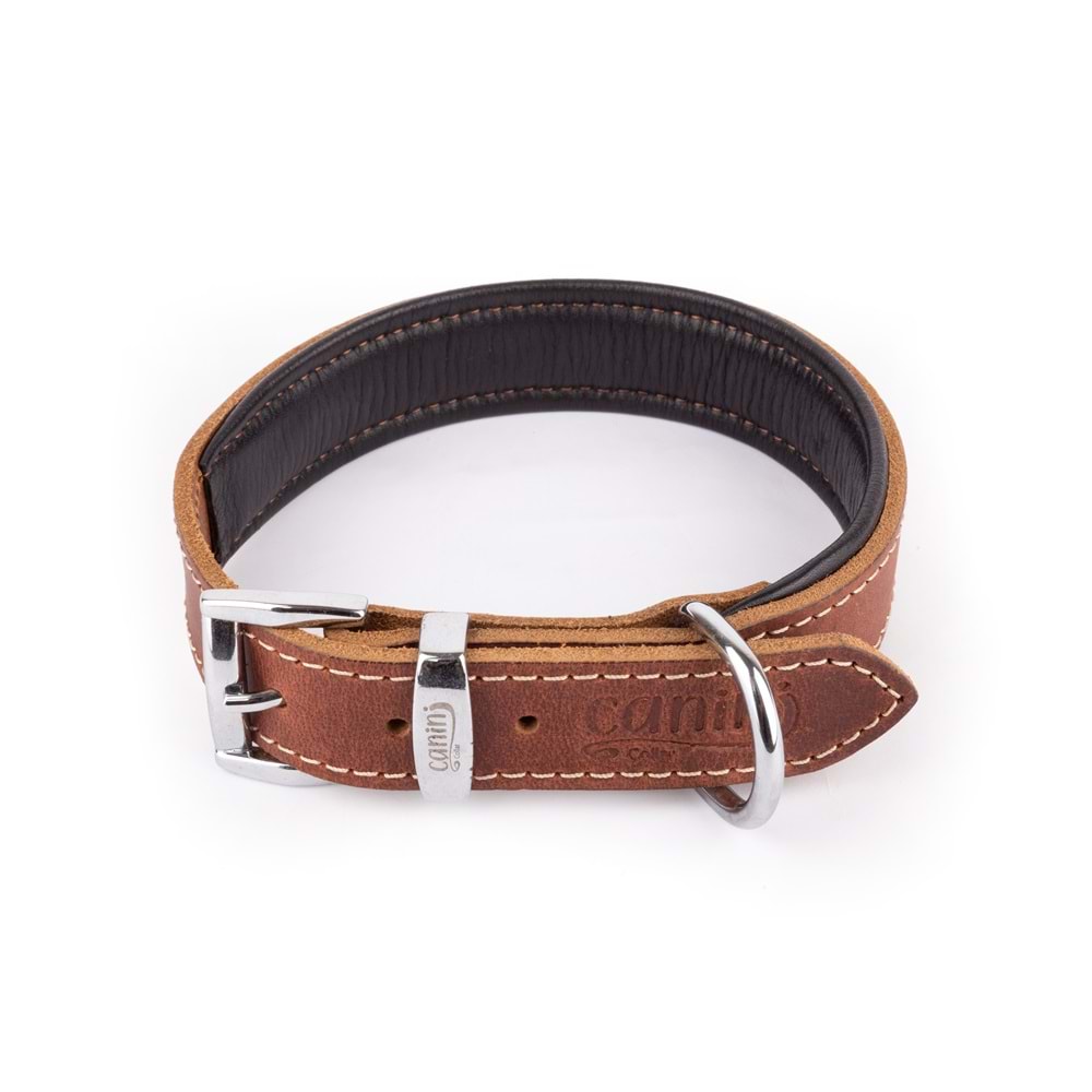 Canini Analin Deri Taba Köpek Tasması 4 Cm 54-64 Cm XL