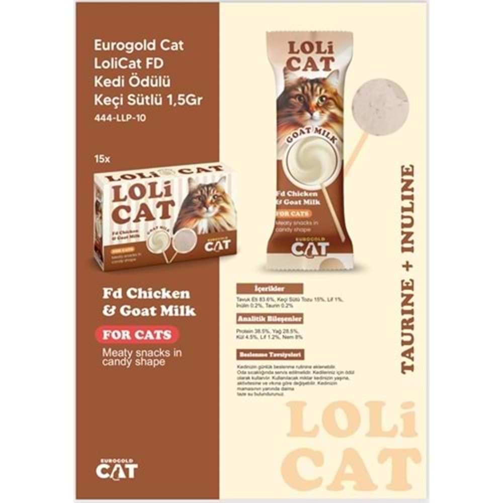 Eurogold Cat Lolicat Fd Kedi Ödülü Keçi Sütlü 1,5 Gr