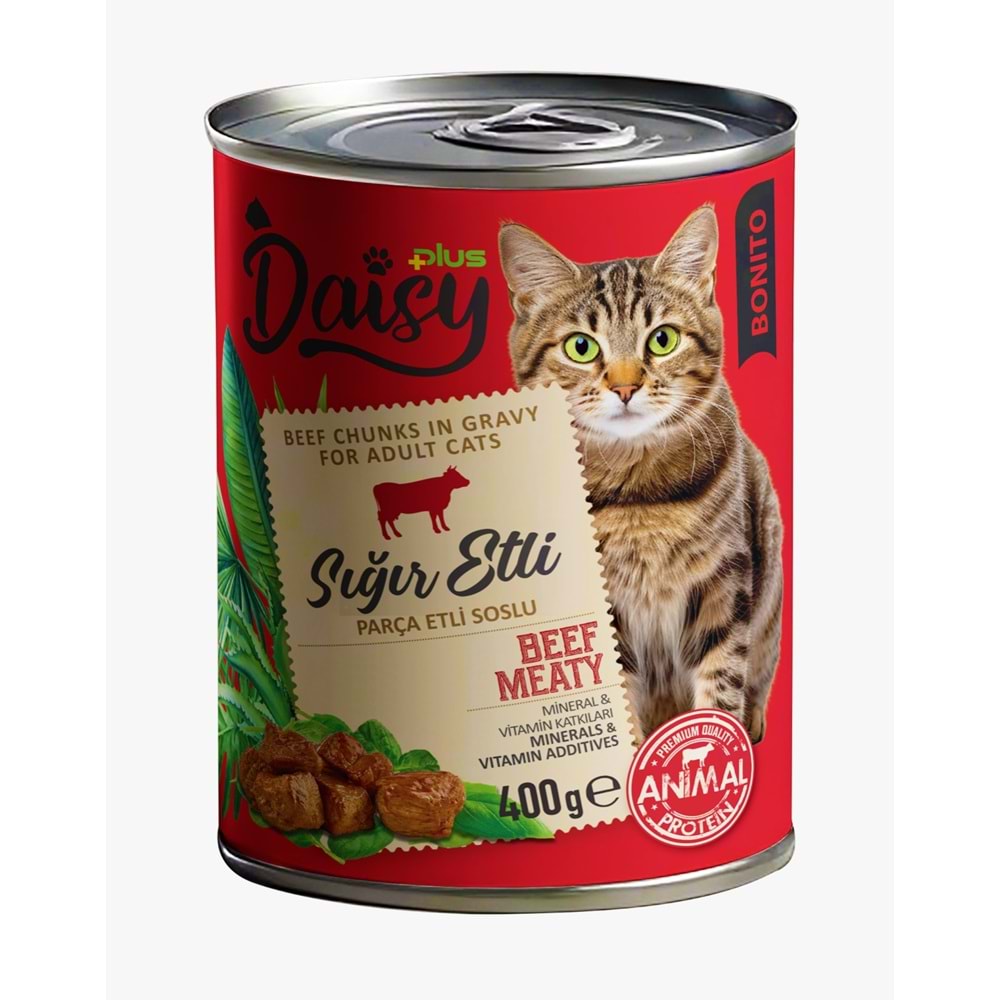 Daisy Plus Bonito Steak Cat Canned Food 400 Gr X 12 Adet