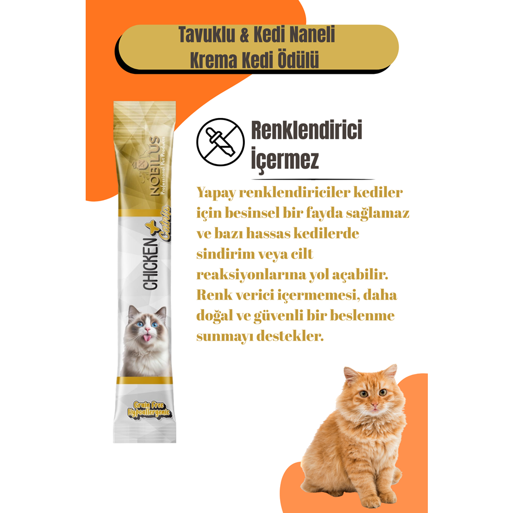 Nobılus Tavuk Ve Kedi Naneli Kedi Krema Ödülü 5X15G