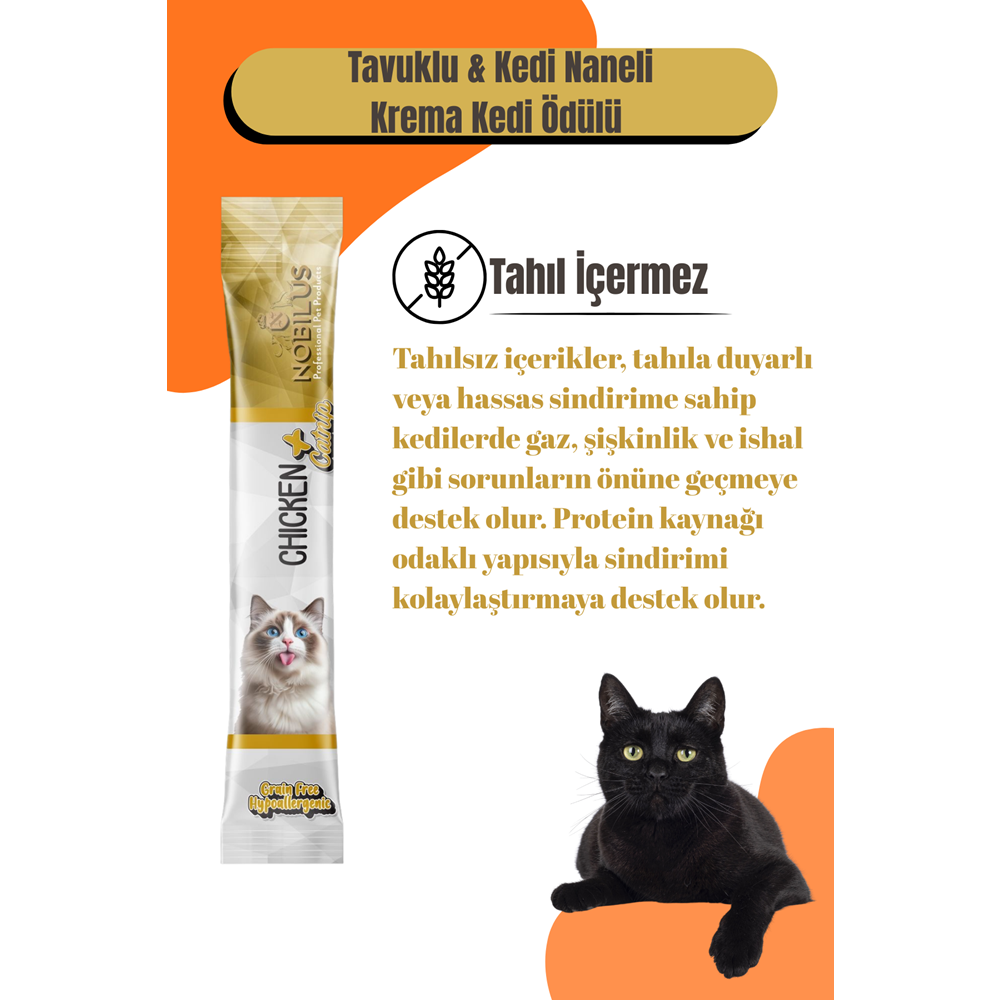 Nobılus Tavuk Ve Kedi Naneli Kedi Krema Ödülü 5X15G