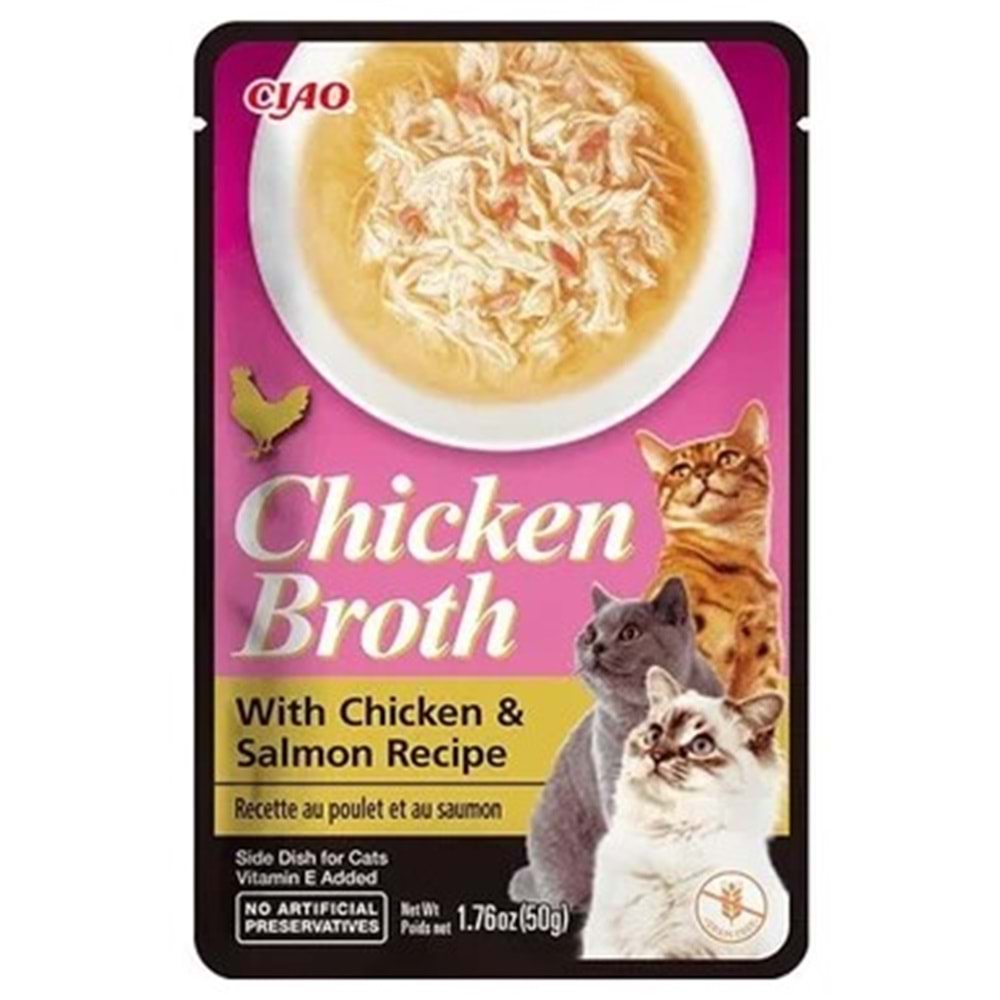 Cıao Chıcken Broth Tavuk Sulu Ve Somonlu Kedi Çorbası