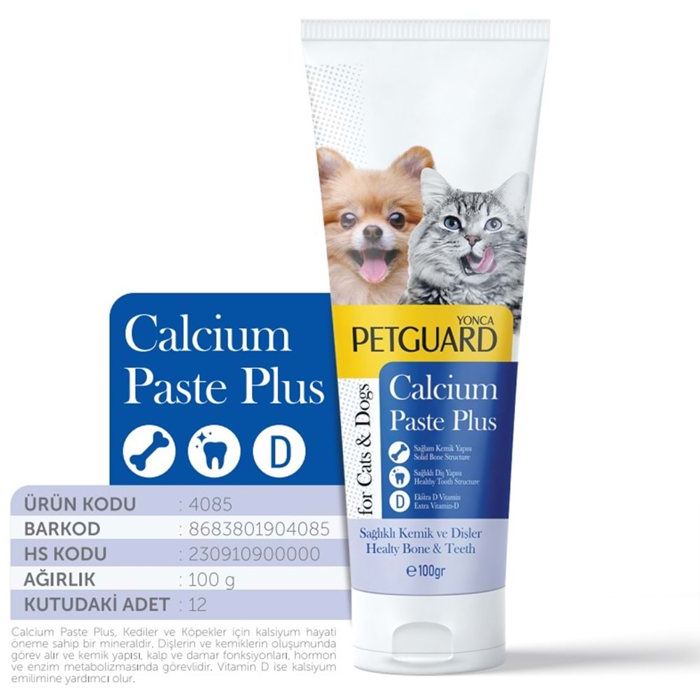 Petguard Calcium Paste Plus Kedi Köpek 100Gr
