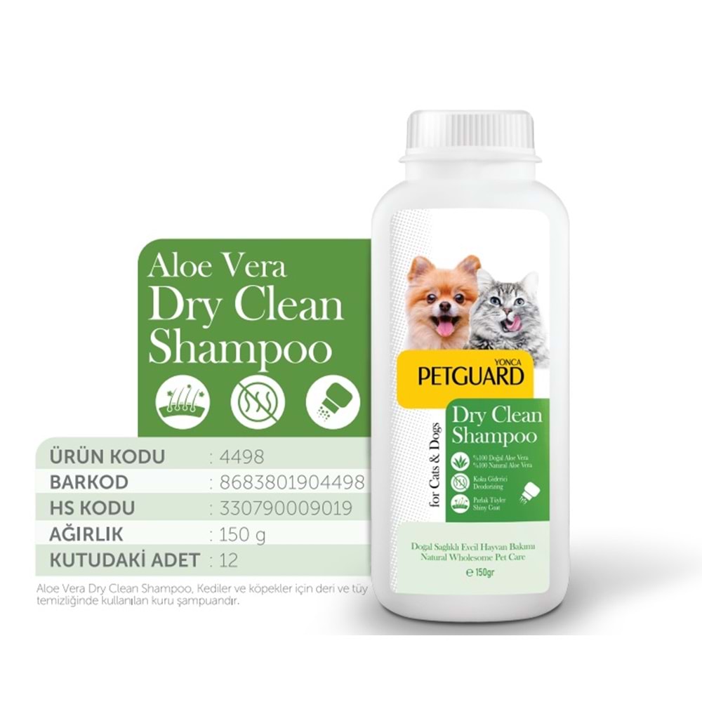 Petguard Aloe Vera Kuru Toz Şampuan Kedi Köpek 150Gr