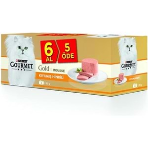 Gourmet Gold Kıyılmış Hindili Konserve Kedi Maması 85Gr 6 AL 5 ÖDE