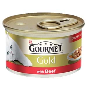 Gourmet Gold Parça Etli Soslu Sığır Etli Kedi Konservesi 85 Gr