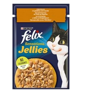 Felix Pouch Jöle İçinde Tavuklu ve Havuçlu Yetişkin Kedi Konservesi 85gr