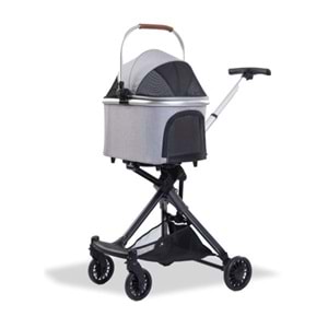 EuroDog Katlanabilir Köpek Arabası Gri 83x48,5x110 Cm